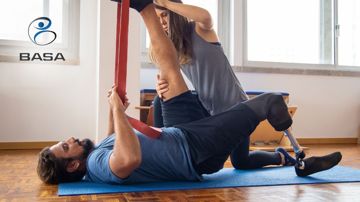 BASA - Biokineticist working with a patient in a rehabilitation center